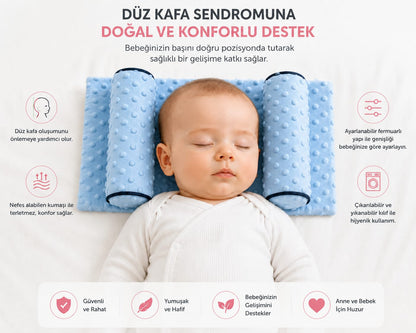 Ayarlanabilir Bebek Baş Yastığı – Kafa Destekleyici Düz Kafa Yastığı | MAVİ